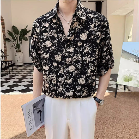 New Shirt Loose Outer Wear Heather Top Versatile Casual Men's Short Sleeve - PryTheory