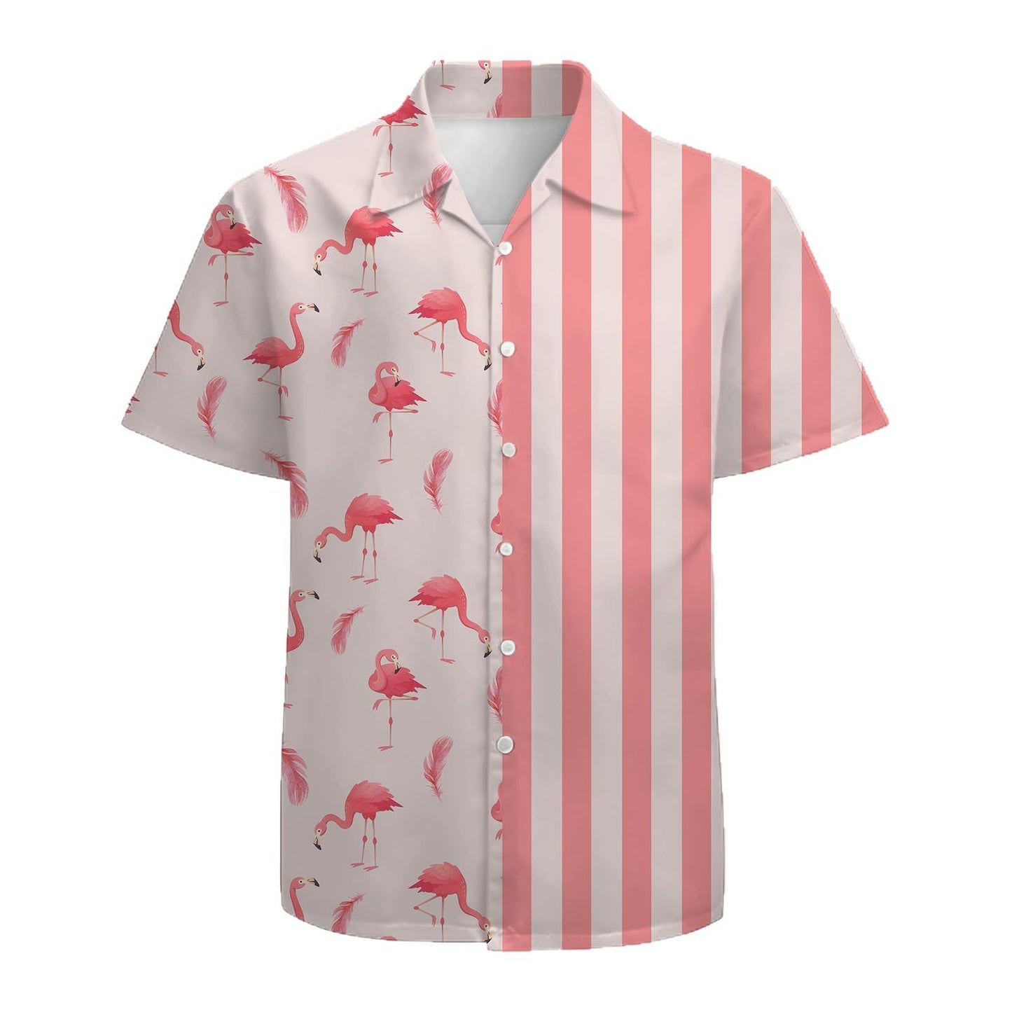 Summer Men's Fashion Trend Stripes Short Sleeve Stand Collar Shirt - PryTheory