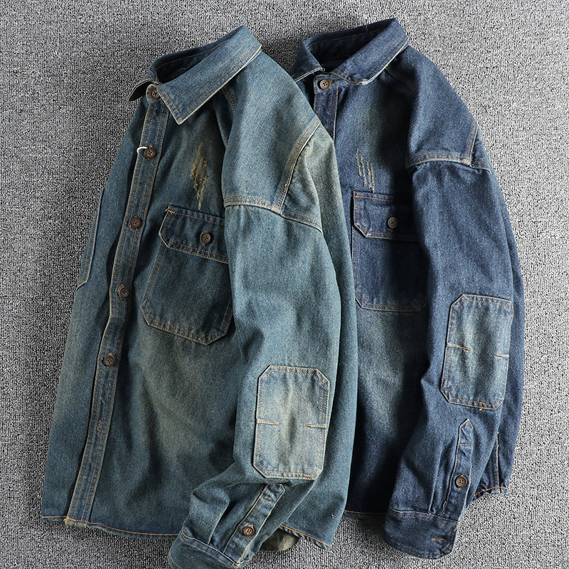 Washed Vintage Denim Shirt For Men - PryTheory