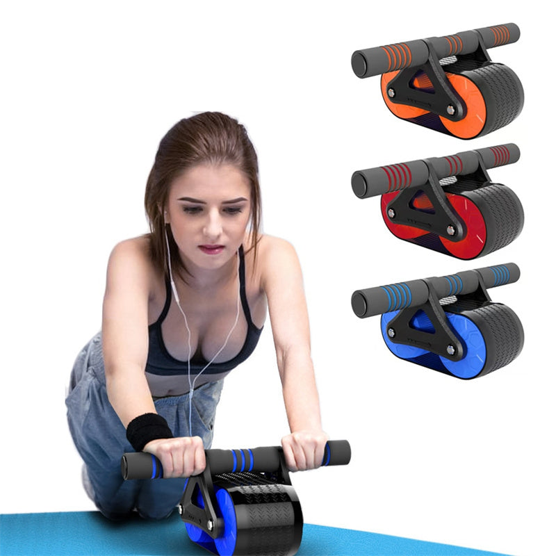 Double Wheel Abdominal Exerciser Women Men Automatic Rebound Ab Wheel Roller Waist Trainer Gym Sports Home Exercise Devices - PryTheory