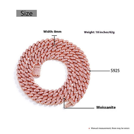 Sterling Silver 8mm Moissanite Necklace. - PryTheory