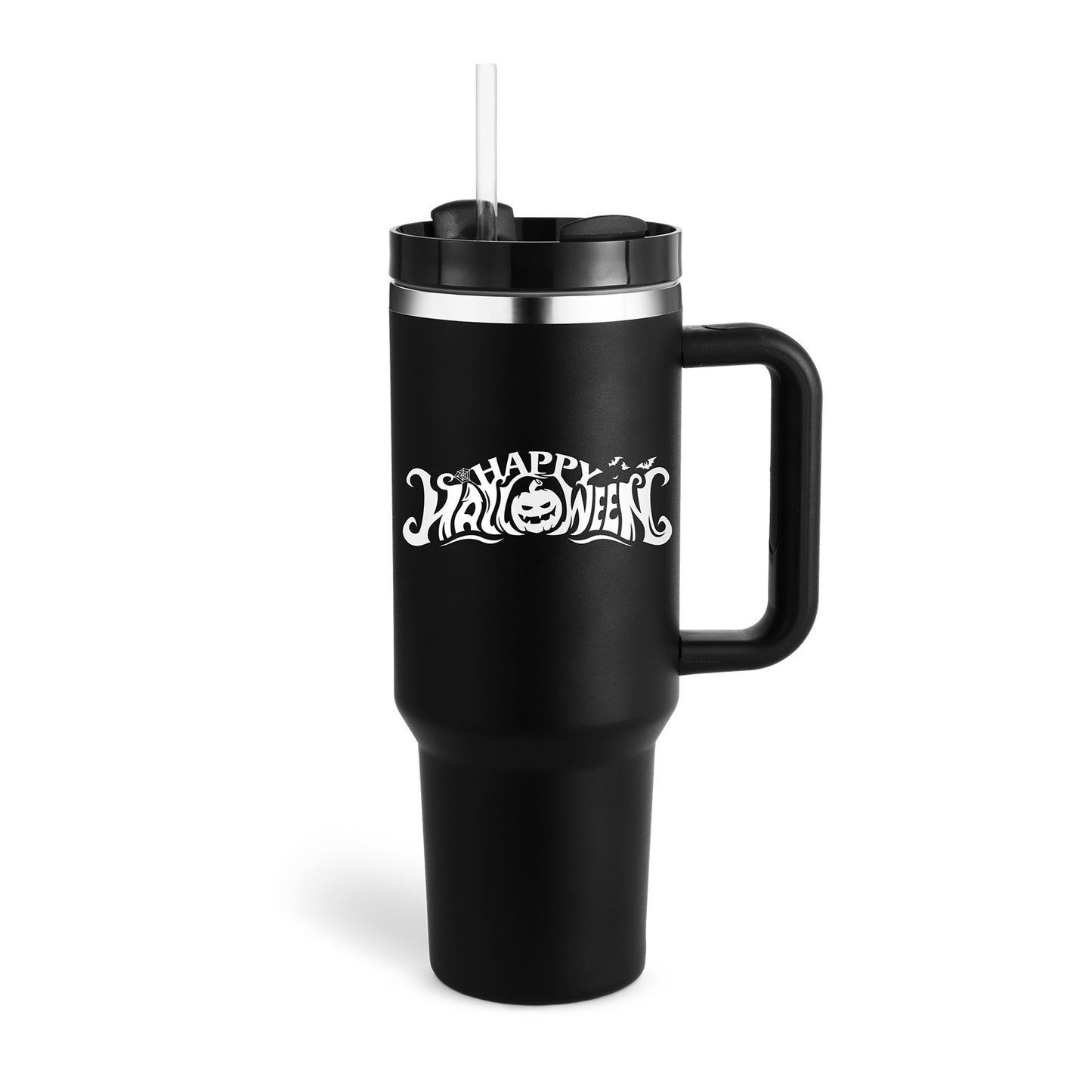 40 Oz Tumbler With Handle Straw Insulated, Stainless Steel Spill Proof Vacuum Coffee Cup Tumbler With Lid Tapered Mug Gifts For Valentine Lover Suitable For Car Gym Office Travel - PryTheory