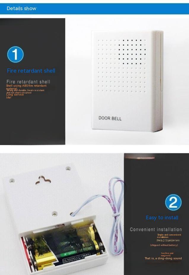 Wired Doorbell Battery-mounted Dingdong Doorbell Access Control Accessories. - PryTheory