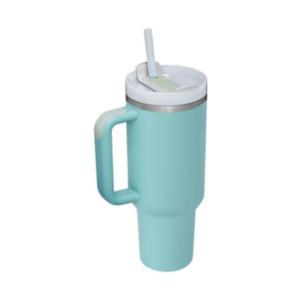 40 Oz Tumbler With Handle Straw Insulated, Stainless Steel Spill Proof Vacuum Coffee Cup Tumbler With Lid Tapered Mug Gifts For Valentine Lover Suitable For Car Gym Office Travel - PryTheory