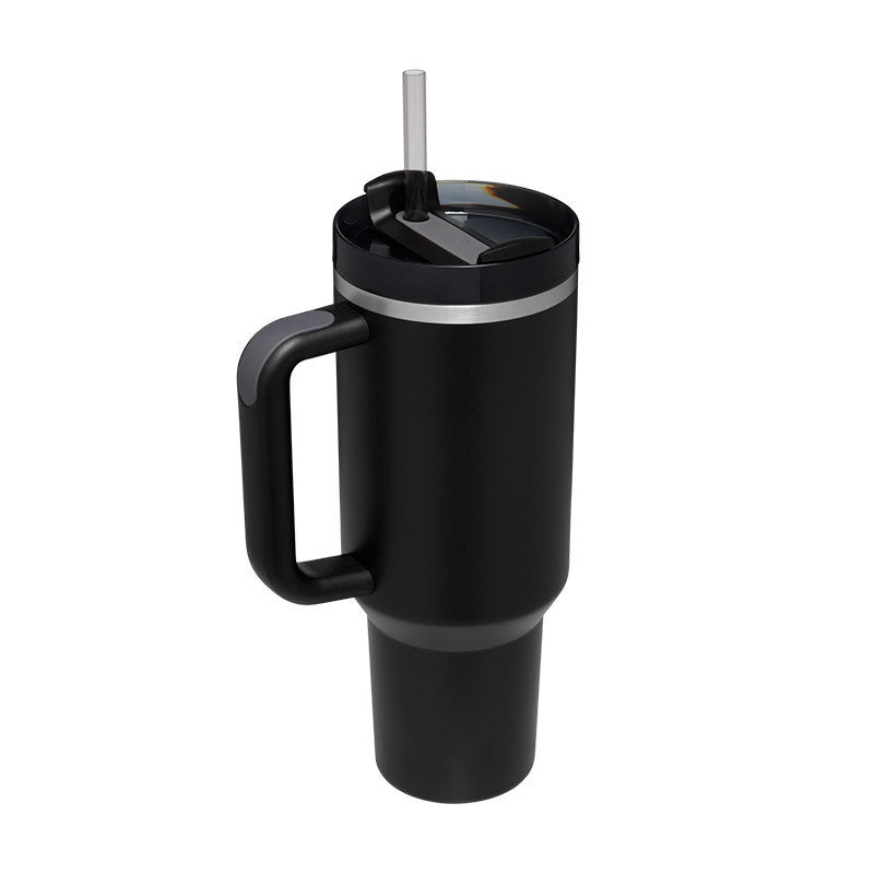 40 Oz Tumbler With Handle Straw Insulated, Stainless Steel Spill Proof Vacuum Coffee Cup Tumbler With Lid Tapered Mug Gifts For Valentine Lover Suitable For Car Gym Office Travel - PryTheory