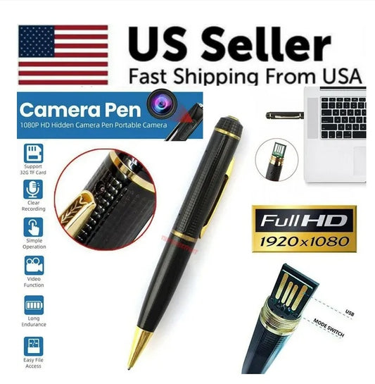 1080P HD Pocket Pen Camera Hidden Cam Mini Body Video Recorder DVR Security USB*