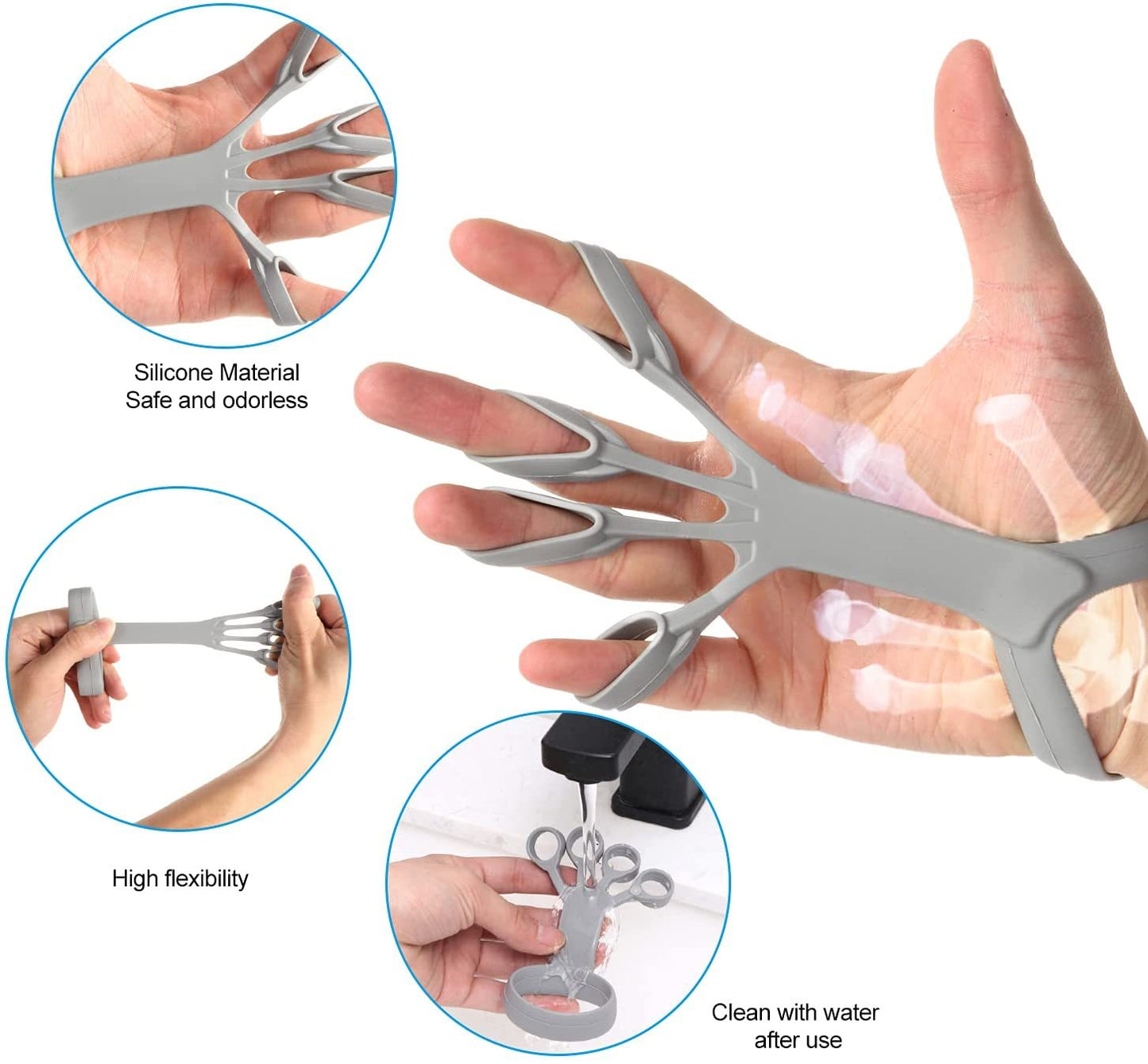 Silicone Grip Device Finger Exercise Stretcher Arthritis Hand Grip Trainer Strengthen Rehabilitation Training To Relieve Pain - PryTheory