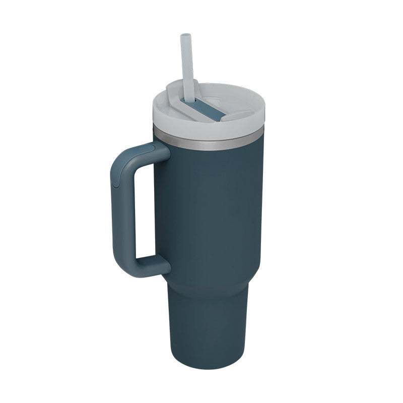 40 Oz Tumbler With Handle Straw Insulated, Stainless Steel Spill Proof Vacuum Coffee Cup Tumbler With Lid Tapered Mug Gifts For Valentine Lover Suitable For Car Gym Office Travel - PryTheory