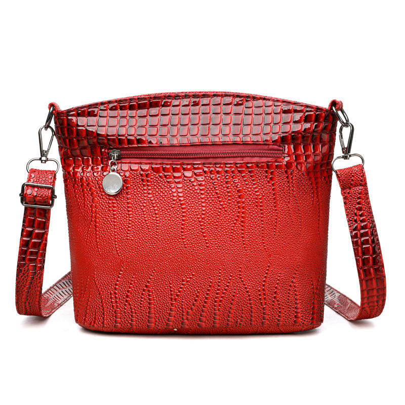 Crocodile Pattern Shoulder Bag Casual Multi-layer Vintage Crossbody Women's Bag - PryTheory