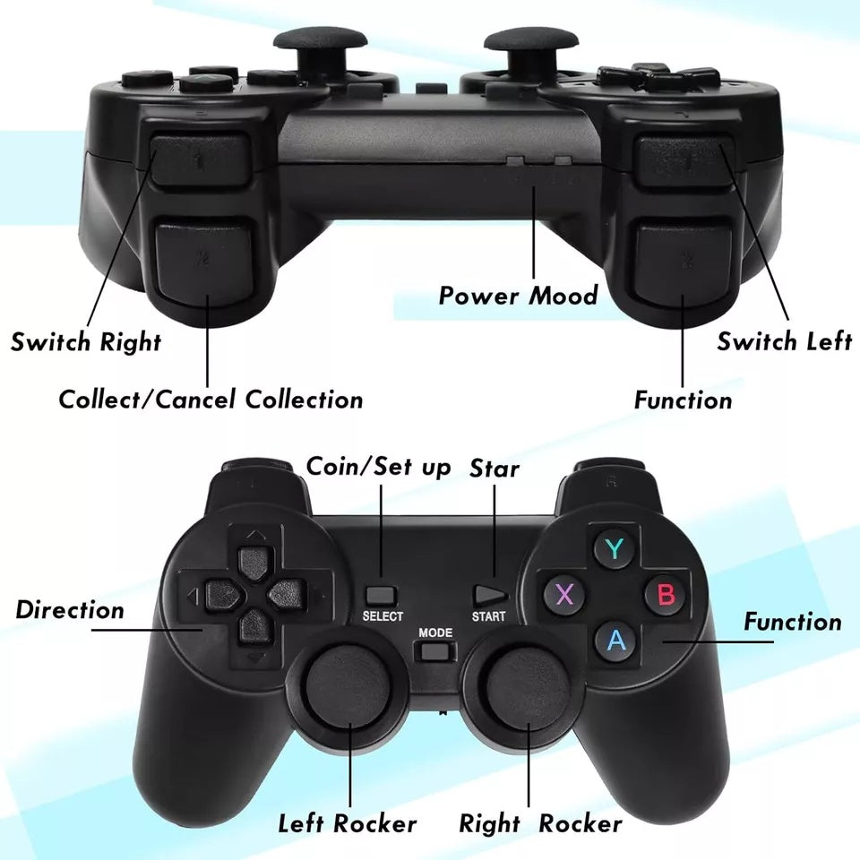 4K Retro Game Console Plug-Play 20000- Video Game Stick-2x Wireless Controllers. - PryTheory