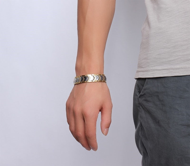 Gold double row magnet bracelet. - PryTheory