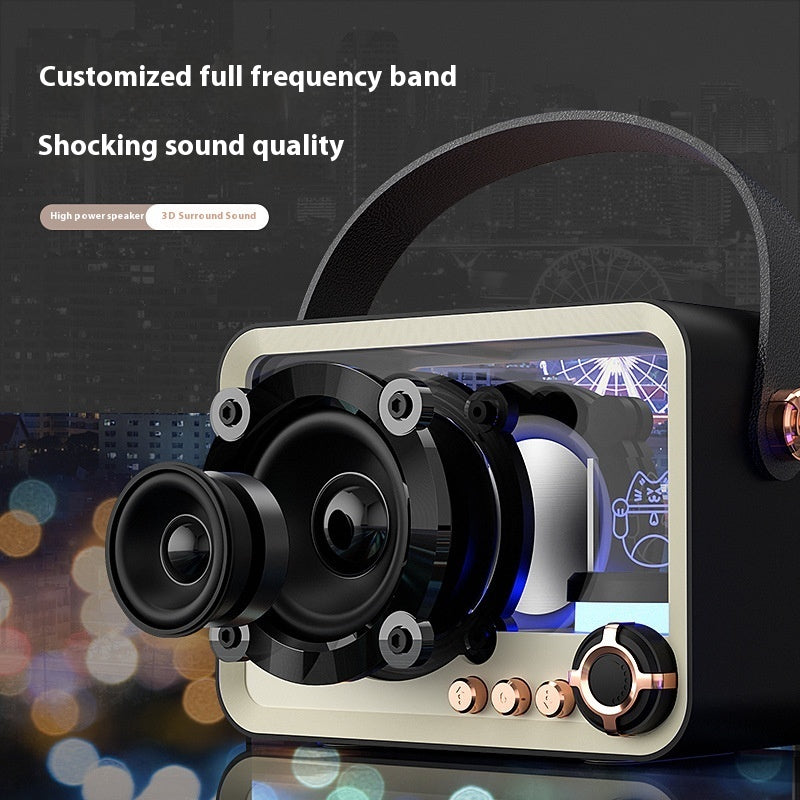 Glass Bluetooth Speaker Portable Mini Outdoor USB Charging - PryTheory