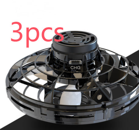 Mini Fingertip Gyro Interactive Decompression Toy Drone LED UFO Type Flying Helicopter Spinner