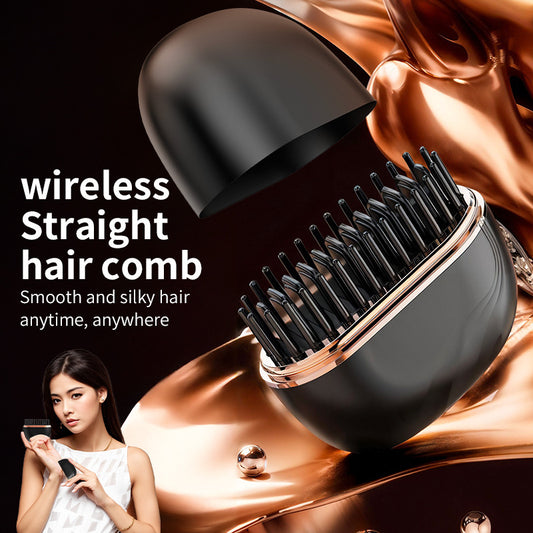 *Mini Hair Straightening Comb Wireless Charging Portable Multifunctional Hair Care Not Hurt Hair Styling Comb Hair Straightener