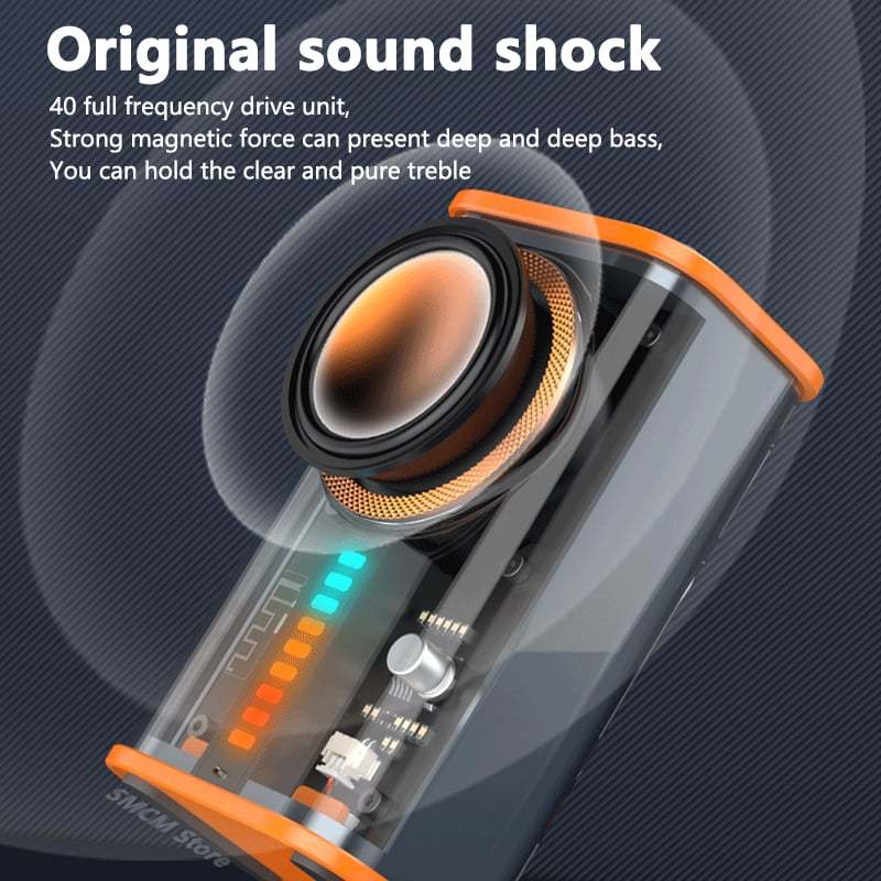Transparent Mecha Wireless Bluetooth Speaker Sound Light Rhythm Subwoofer TWS Stereo Cyberpunk Music Center Hands-free Call. - PryTheory