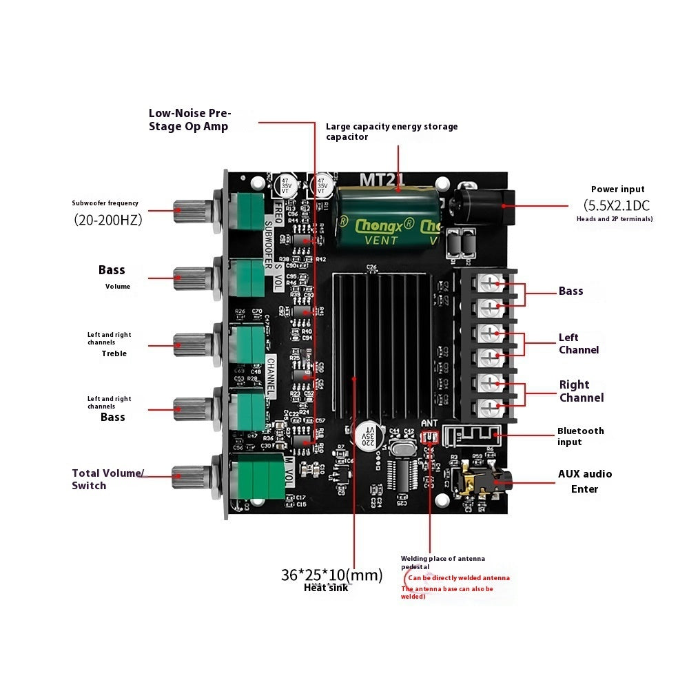 Bluetooth Digital Amplifier Board Subwoofer. - PryTheory
