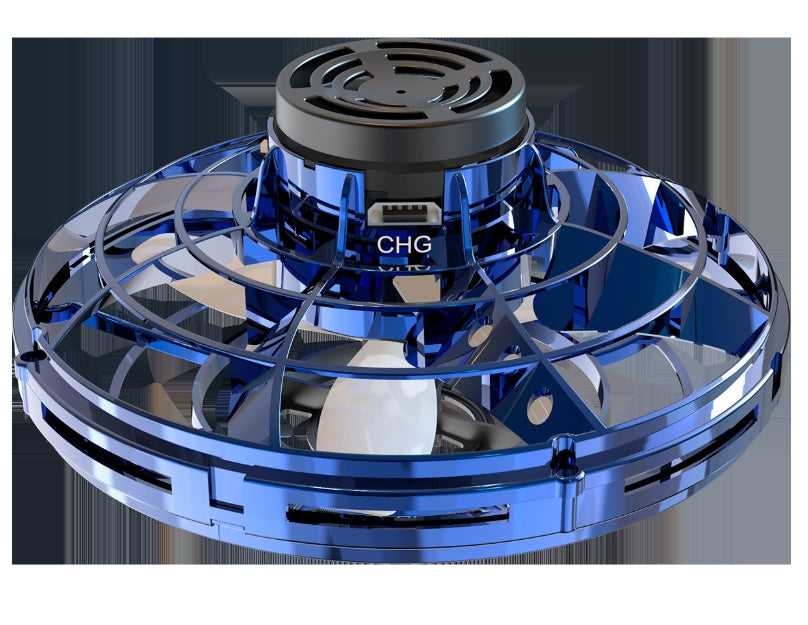 Mini Fingertip Gyro Interactive Decompression Toy Drone LED UFO Type Flying Helicopter Spinner