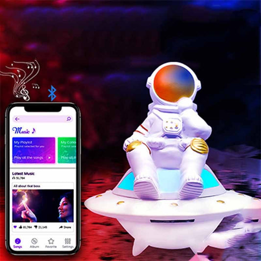 Moon Light UFO Astronaut Luminous Wireless Bluetooth TWS Speakers Creative Birthday Gift Decoration Loudspeaker Support TF FM. - PryTheory