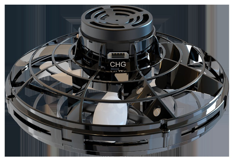 Mini Fingertip Gyro Interactive Decompression Toy Drone LED UFO Type Flying Helicopter Spinner