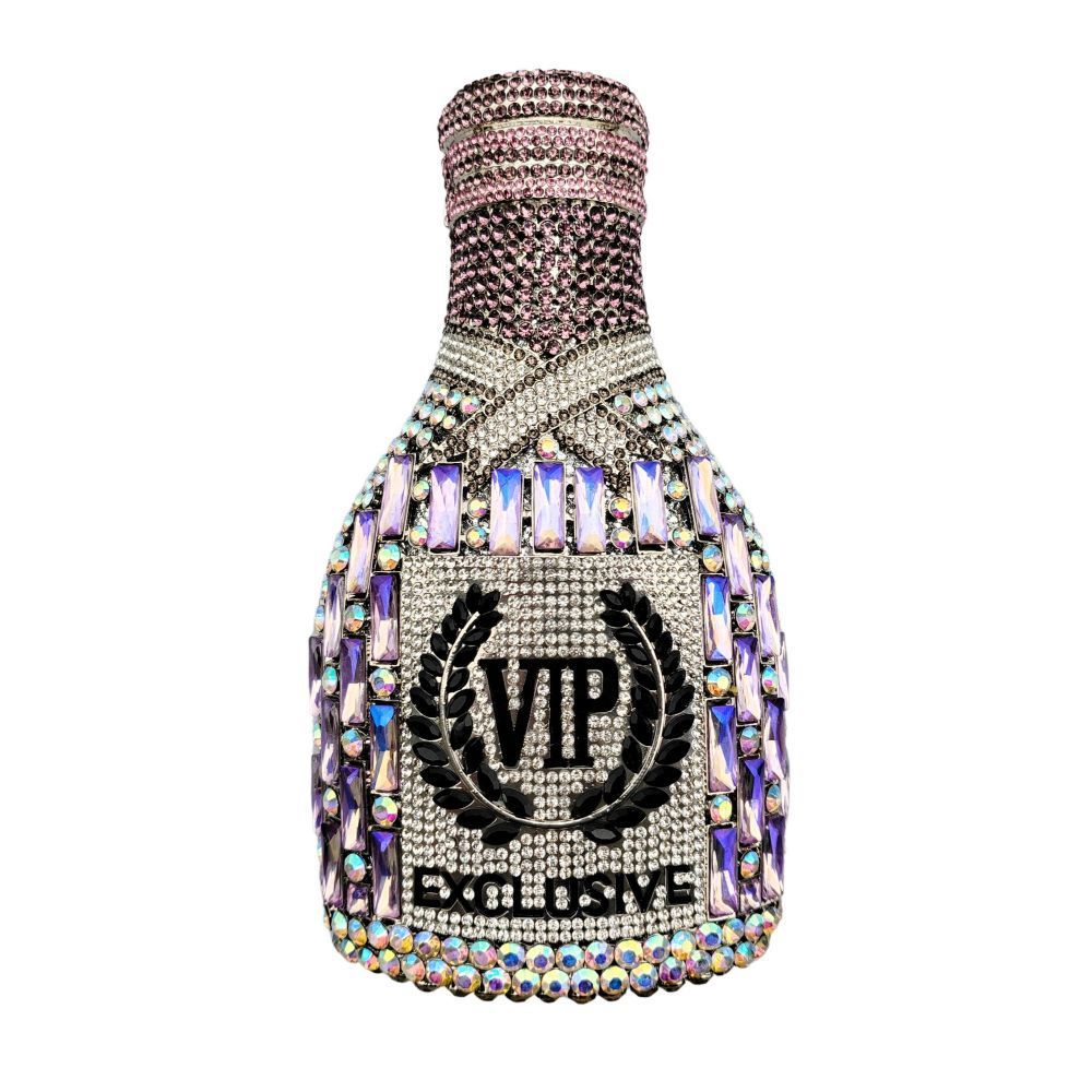 Champagne Bottle Diamond Hand Holding Dinner Bag - PryTheory