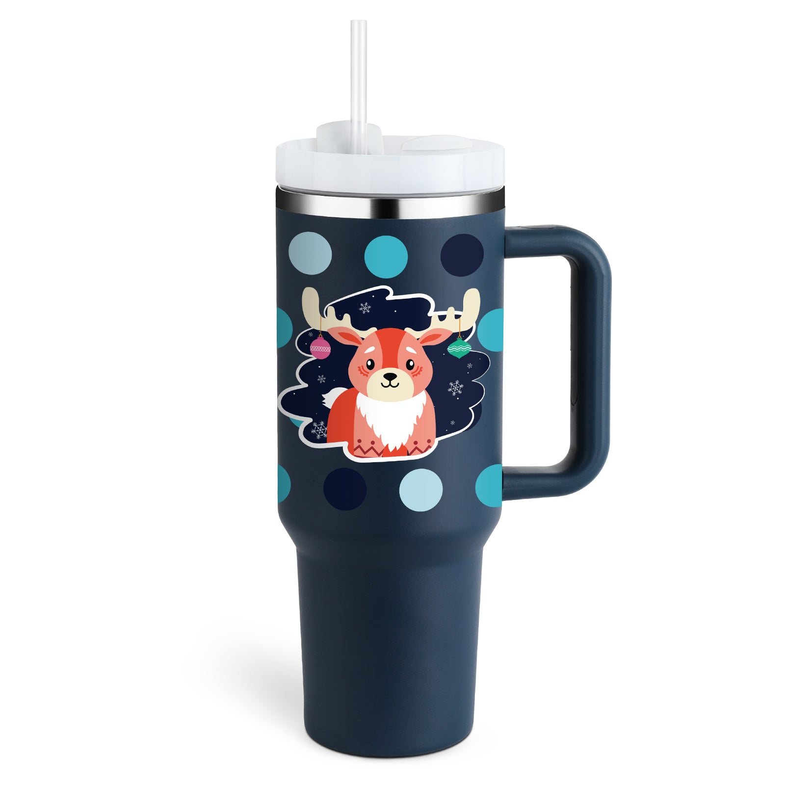 40 Oz Tumbler With Handle Straw Insulated, Stainless Steel Spill Proof Vacuum Coffee Cup Tumbler With Lid Tapered Mug Gifts For Valentine Lover Suitable For Car Gym Office Travel - PryTheory