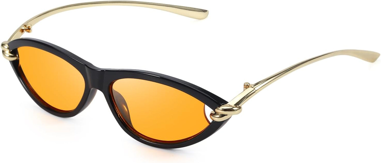 Cat Eye Sunglasses (gold accents).