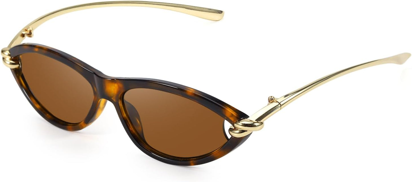 Cat Eye Sunglasses (gold accents).