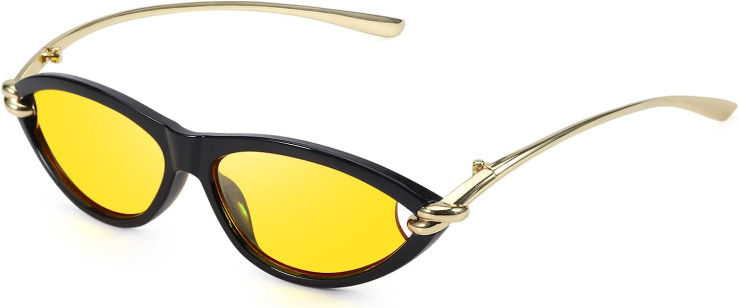 Cat Eye Sunglasses (gold accents).