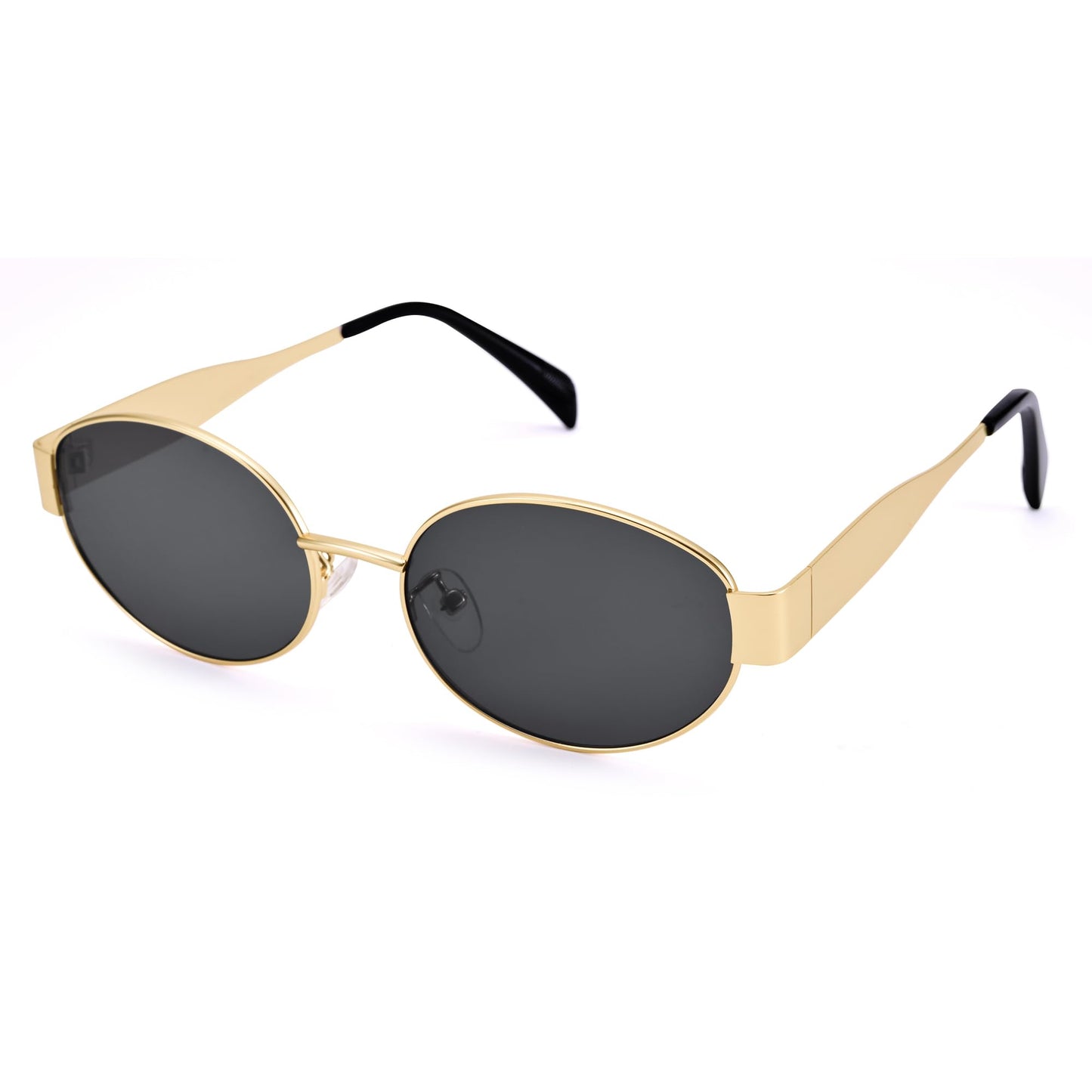 Retro Oval Gold Sun- Fashion Metal Frame Shades