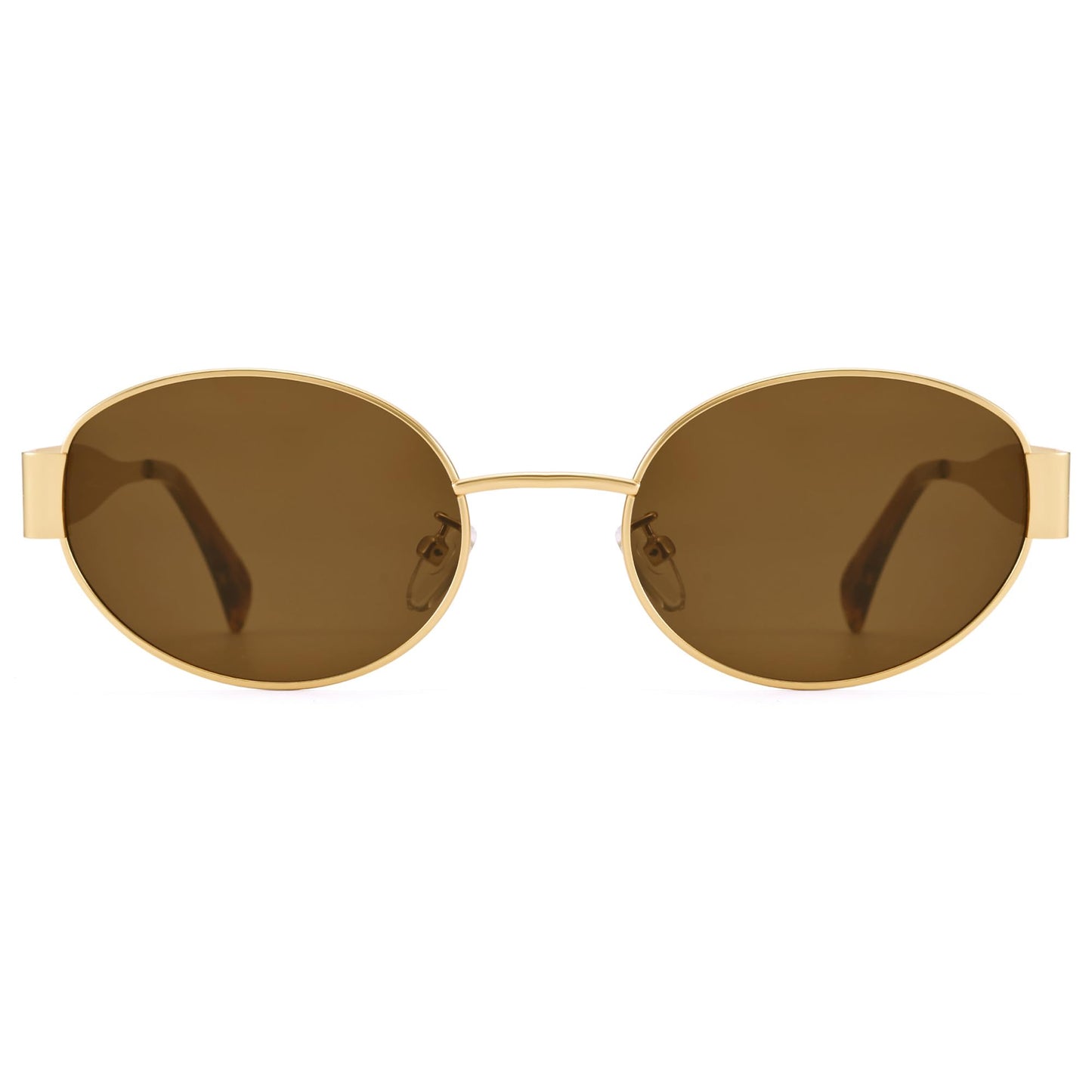 Retro Oval Gold Sun- Fashion Metal Frame Shades