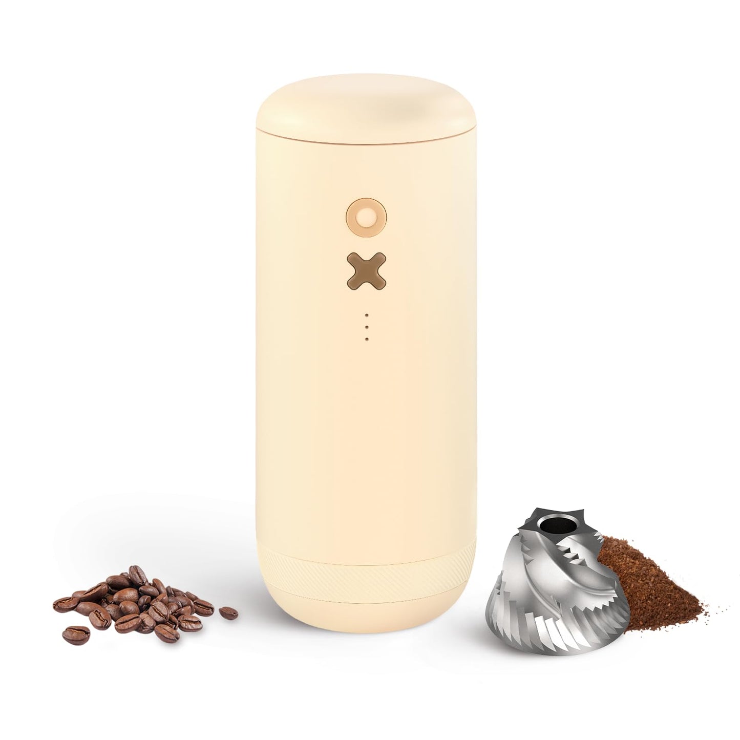 •Nuttii Burr Coffee Grinder – Electric, Portable, Small, Quiet Adjustable Conical Burr Coffee Bean Mill, 20 Grind Settings for Espresso, Pour-Over, French Press Moka, for Home Travel Use (Matte Black)