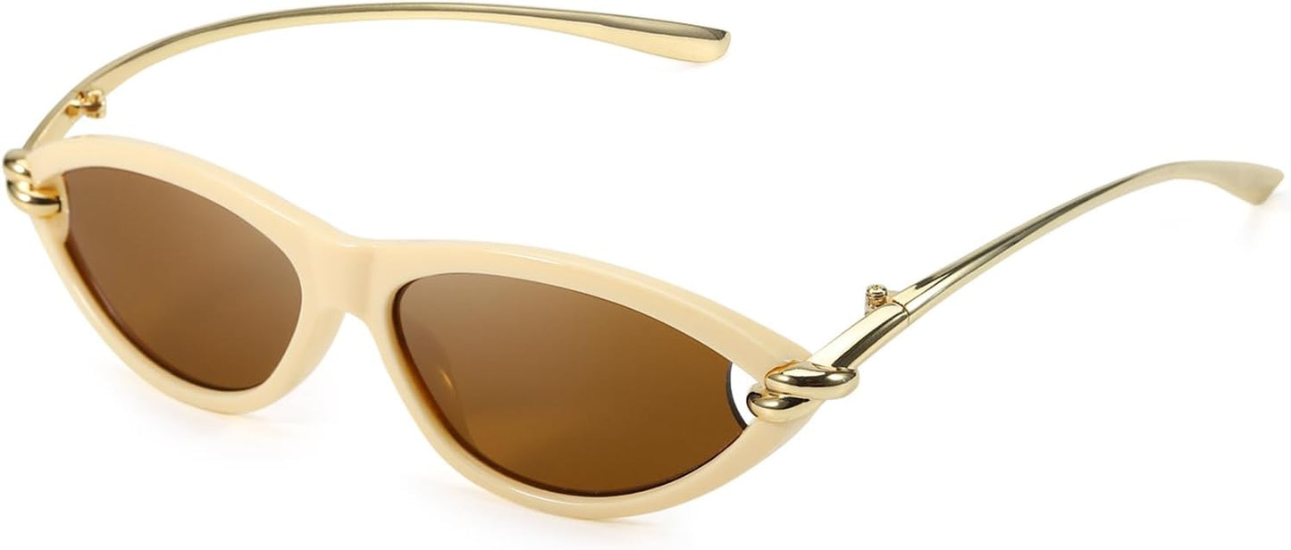 Cat Eye Sunglasses (gold accents).