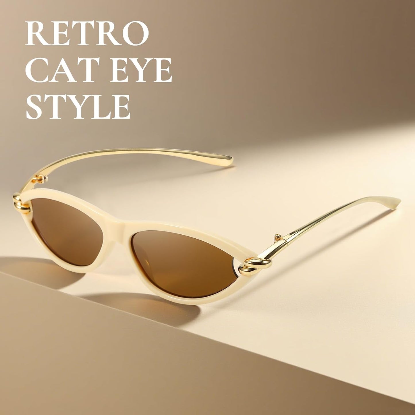 Cat Eye Sunglasses (gold accents).