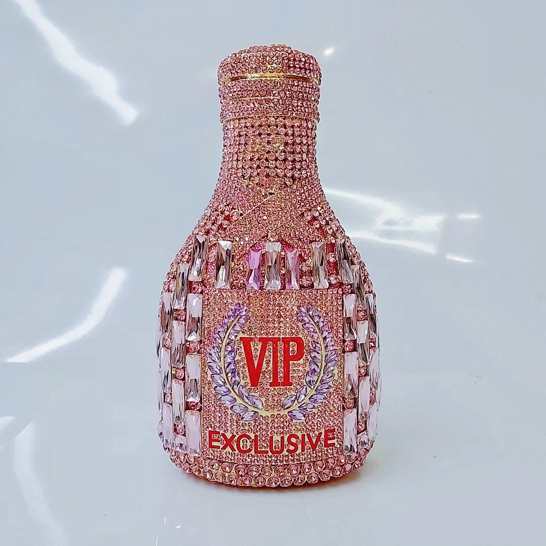 Champagne Bottle Diamond Hand Holding Dinner Bag - PryTheory