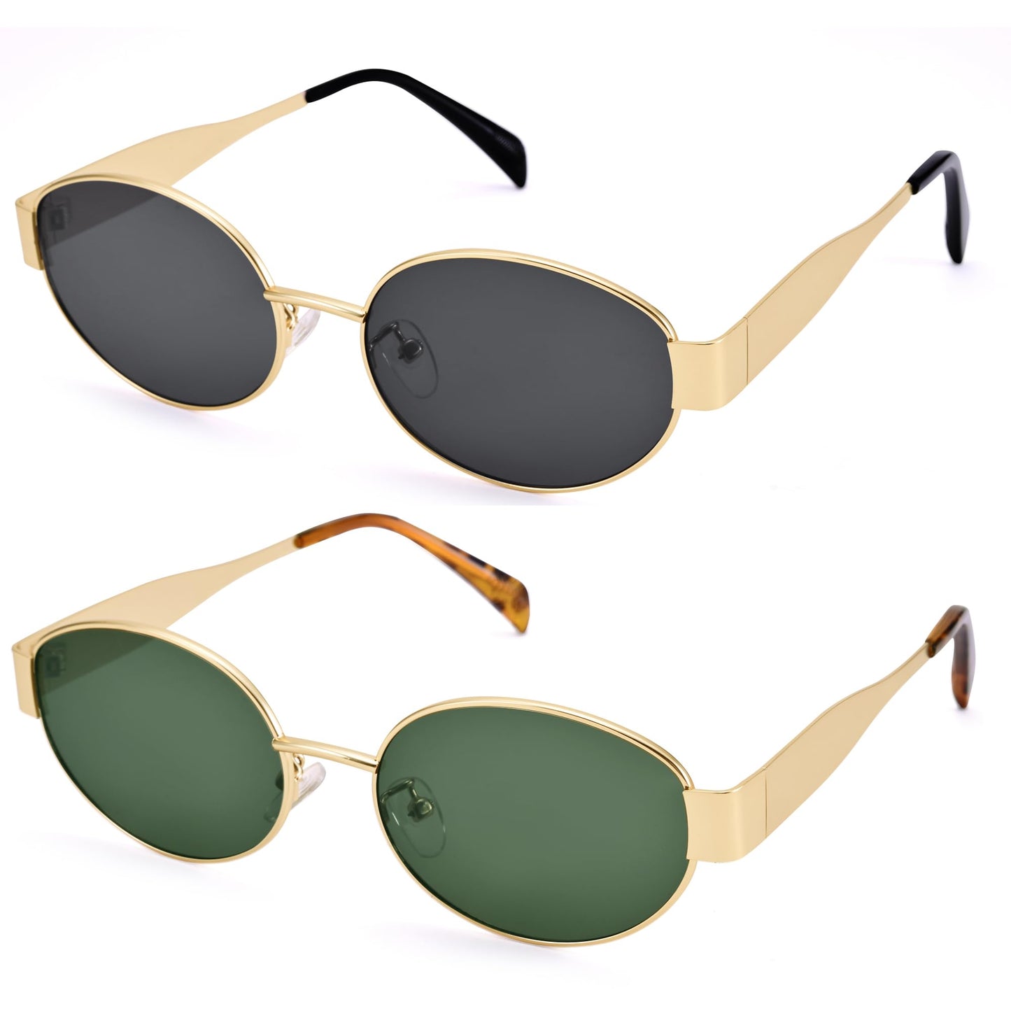 Retro Oval Gold Sun- Fashion Metal Frame Shades