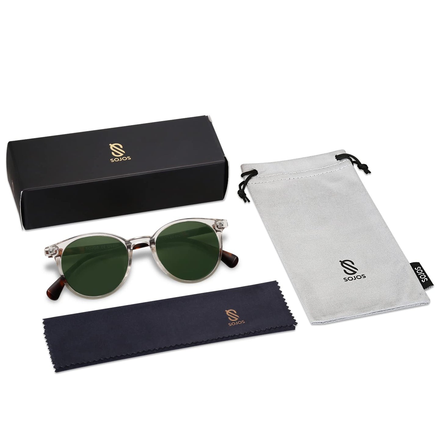 SOJOS Small Round Classic Polarized Sunglasses Vintage Style UV400 Lens MAY SJ2113