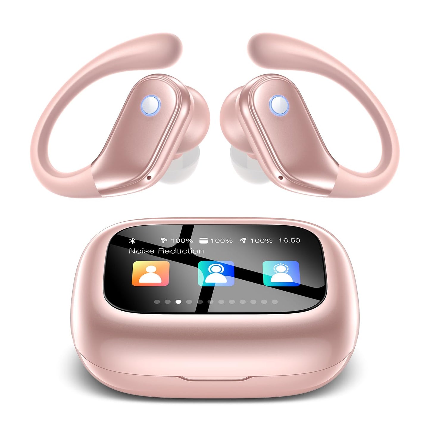 Wireless Earbuds (ENC Noise Cancelling with Multifunctional Touch Screen & Bluetooth 5.4).