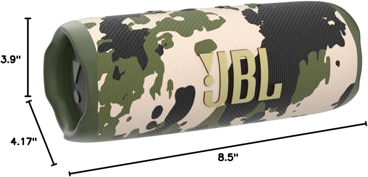 JBL Flip 6 - Portable Bluetooth Speaker, powerful sound and deep bass, IPX7 waterproof, 12 hours of playtime, JBL PartyBoost for multiple speaker pairing for home, outdoor and travel (Camo)