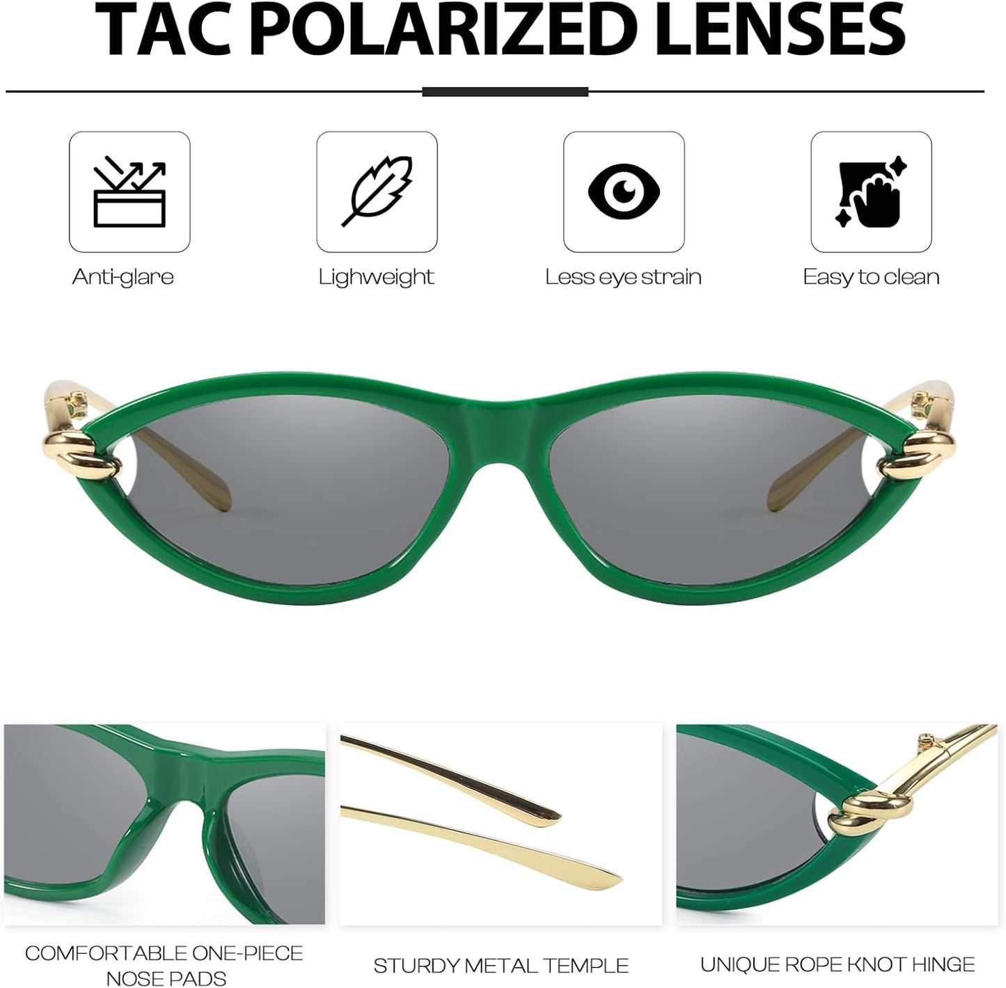Cat Eye Sunglasses (gold accents).