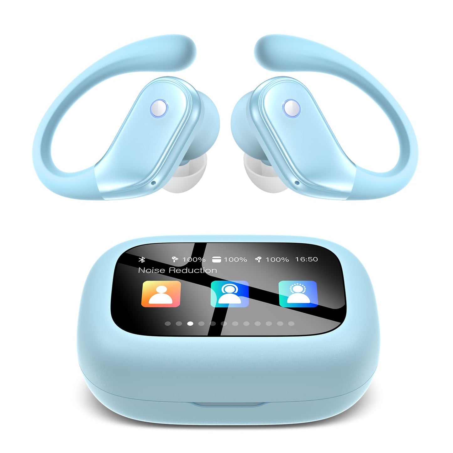 Wireless Earbuds (ENC Noise Cancelling with Multifunctional Touch Screen & Bluetooth 5.4).