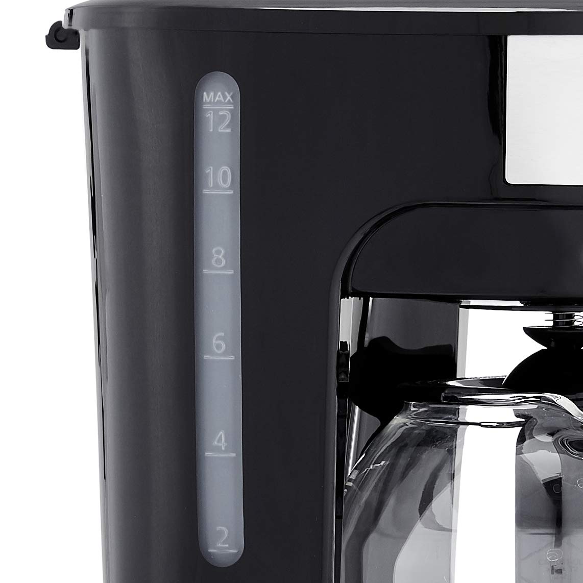 •Amazon Basics 12 Cup Drip Coffee Maker, Coffee Machine with Glass Coffee Pot (1.9 Qt), Auto Shut-off, Auto Pause, Removable Filter Basket, Black & Silver