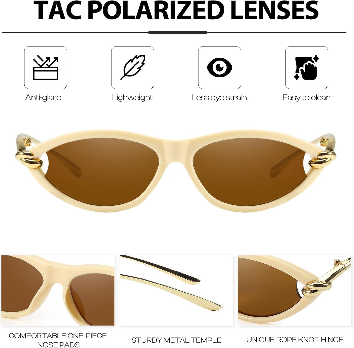 Cat Eye Sunglasses (gold accents).