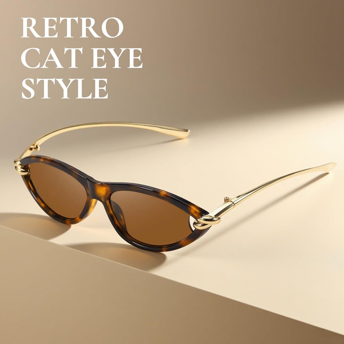 Cat Eye Sunglasses (gold accents).