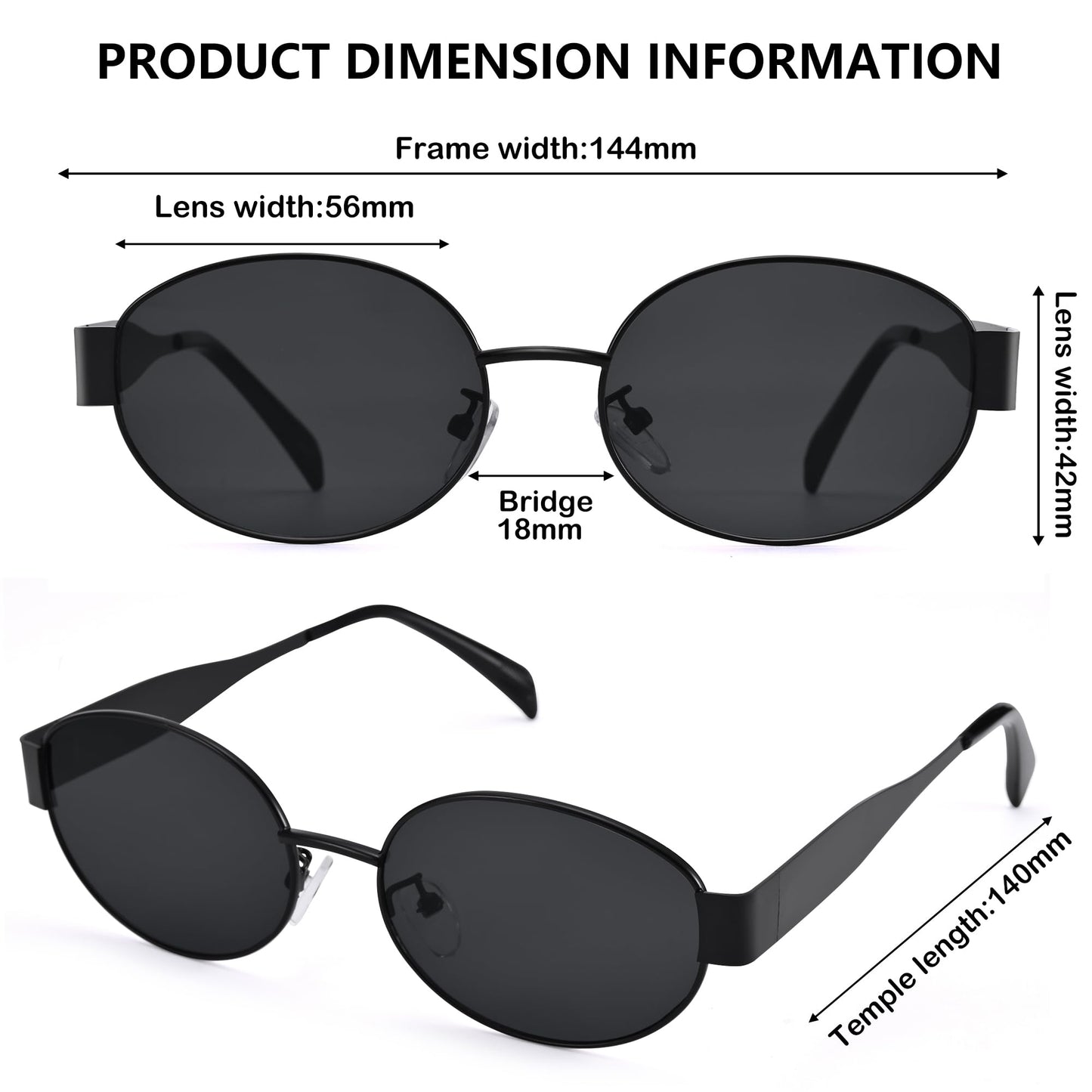 Retro Oval Gold Sun- Fashion Metal Frame Shades