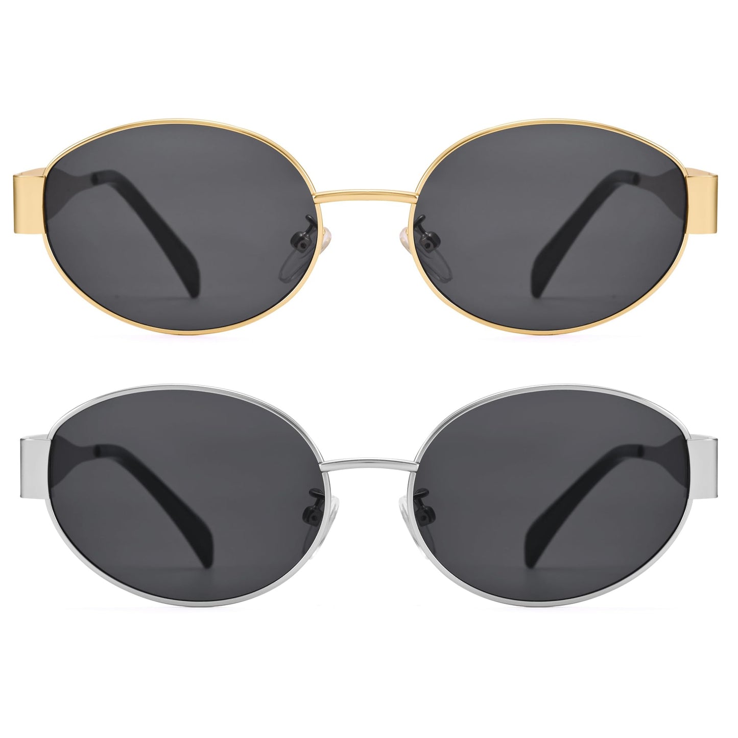 Retro Oval Gold Sun- Fashion Metal Frame Shades