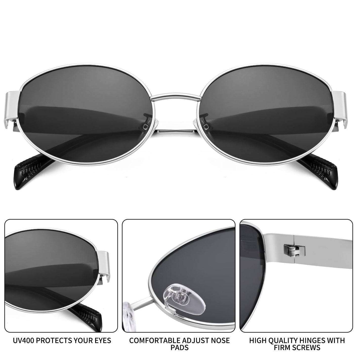 Retro Oval Gold Sun- Fashion Metal Frame Shades
