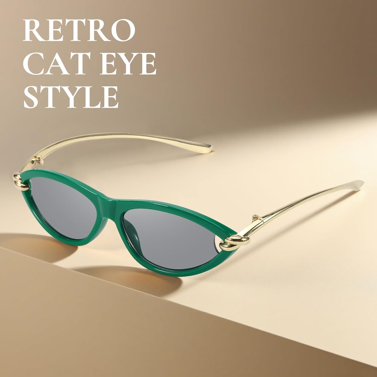 Cat Eye Sunglasses (gold accents).