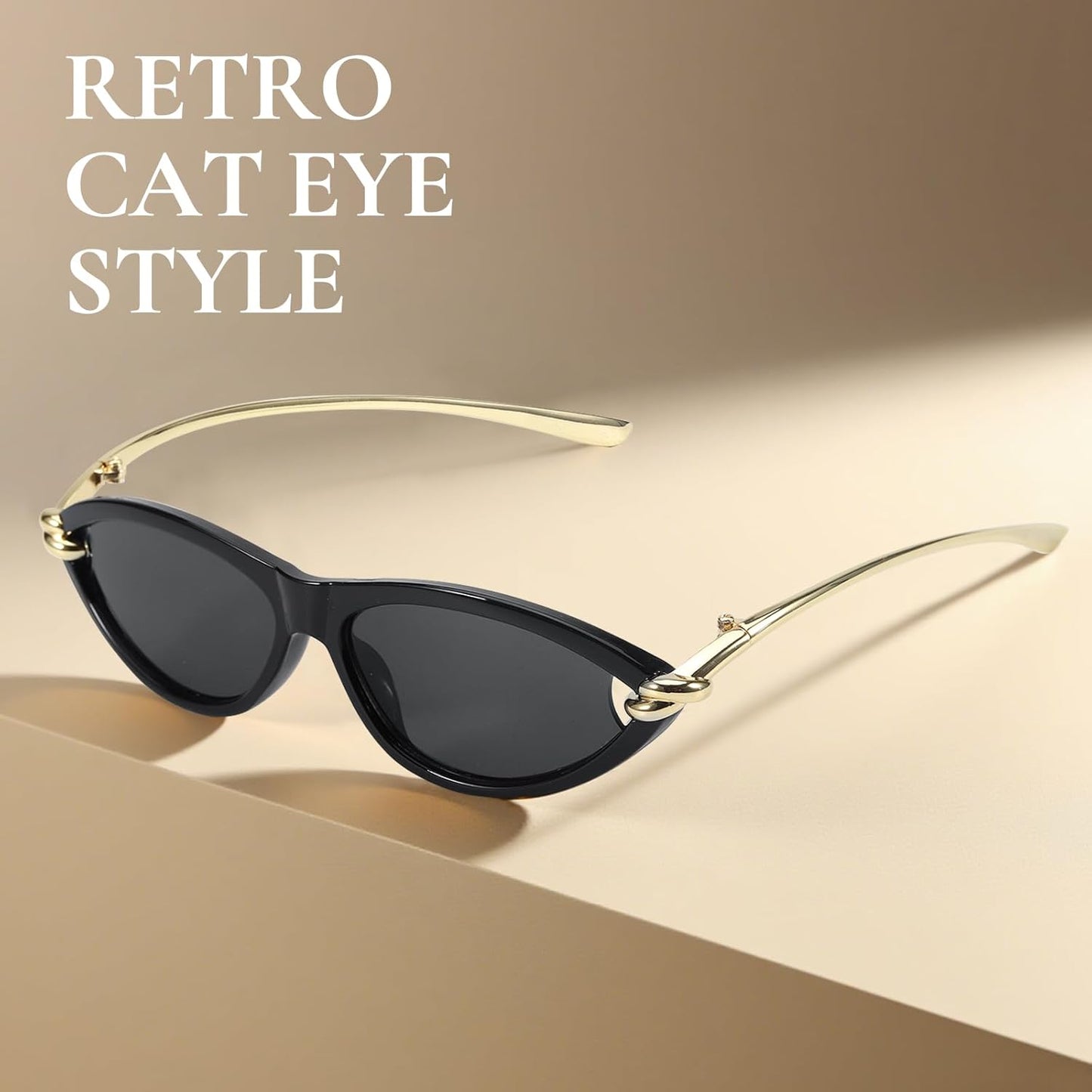 Cat Eye Sunglasses (gold accents).