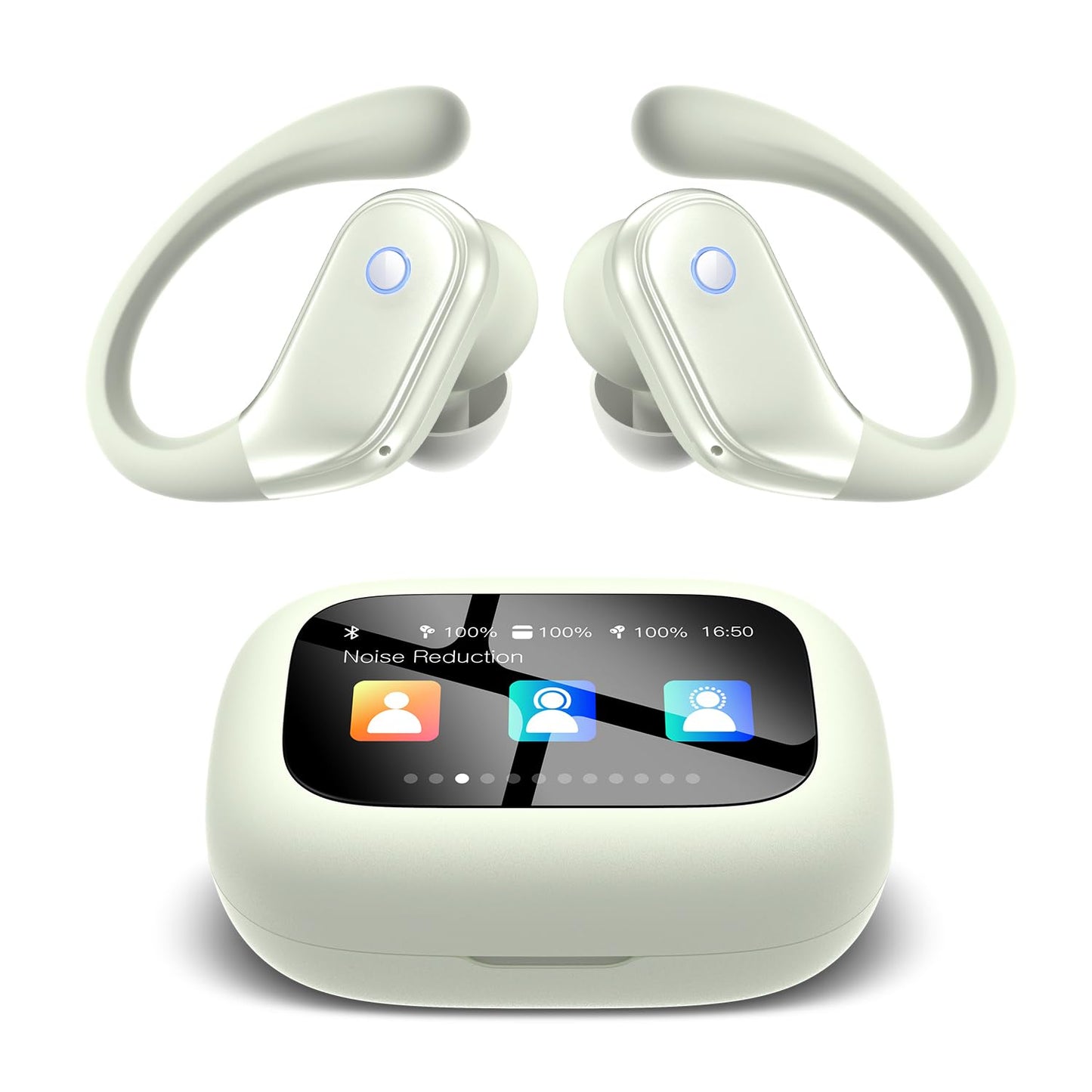 Wireless Earbuds (ENC Noise Cancelling with Multifunctional Touch Screen & Bluetooth 5.4).