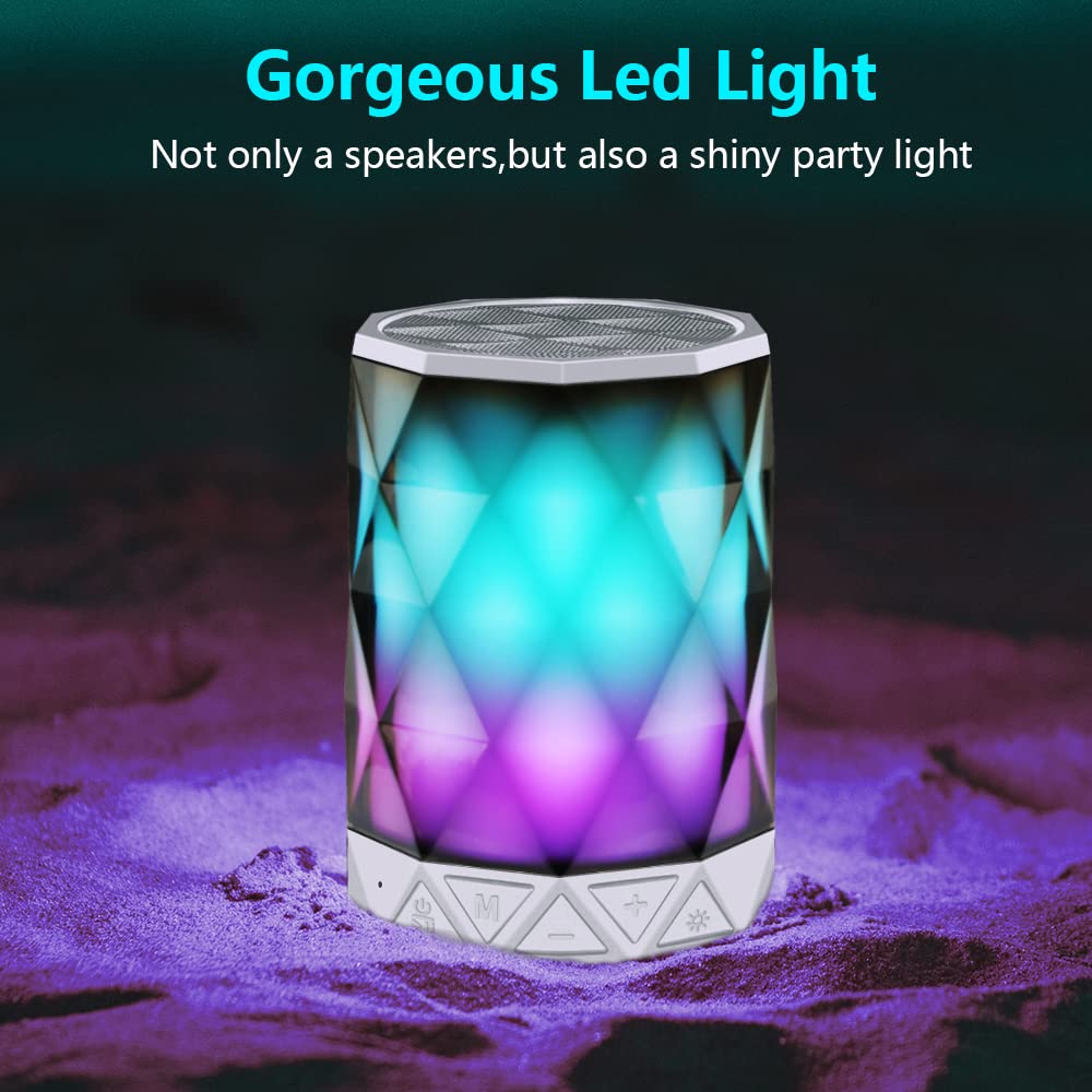 *LFS Portable Bluetooth Speakers, Night Light Waterproof, Lightweight Portable Speakers for Travel, Pool, Beach, Biking, Kayak, Gifts for Kids, Women